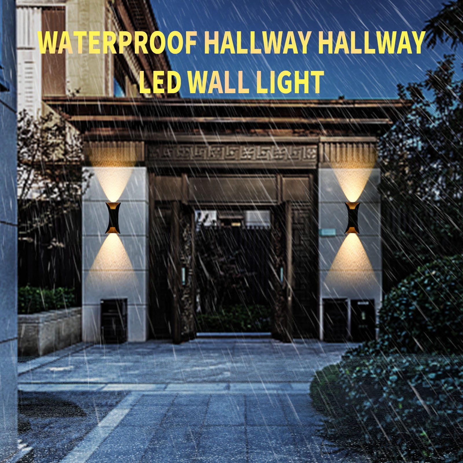 Modern Outdoor Waterproof Wall Lamp 10W 3000K, IP65 Outdoor Porch Wall Lamp, Exterior Lights Fixture for Yards Doorways Garden Pathway