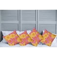 thumbnail image 6 of Ambesonne Floral Throw Pillow Cover 4 Pack, Funky Vibrant Flowers, 20", Yellow Pink Orange, 6 of 6