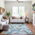 thumbnail image 6 of Addison Rugs Mayfield Premium Machine Washable Transitional Geometric Teal Rectangle Rug, 10' x 14', 6 of 6