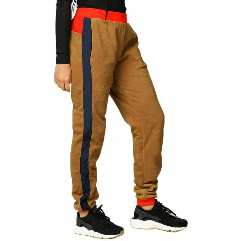 Nike Womens Sportswear Polar Fleece Pants Black/White/Brown CJ4934 New ( Brown,2XL) 