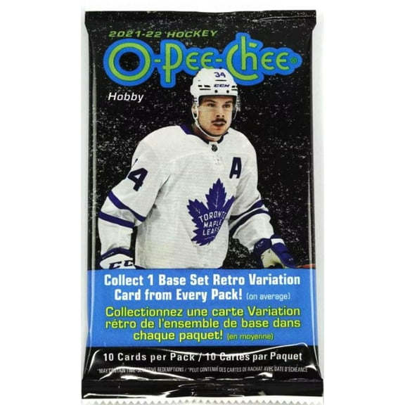 NHL Upper Deck 2021-22 O-Pee-Chee Hockey Trading Card Hobby Pack (10 Cards)