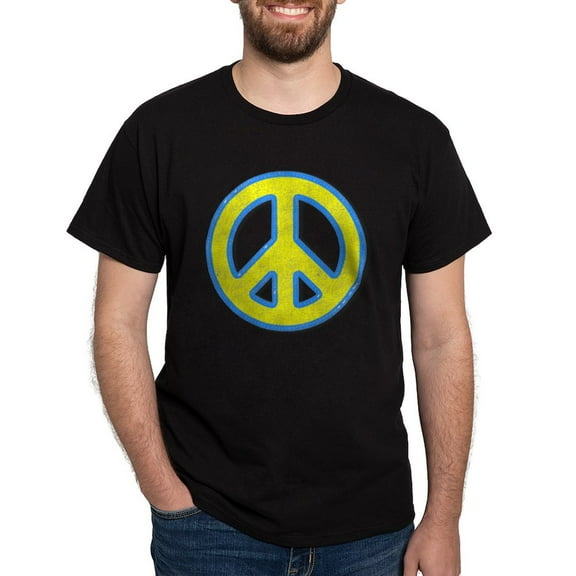 CafePress - Ukraine Flag Ukrainian Pride Peace Symbol T Shirt - Men's Classic Graphic Cotton T-Shirt
