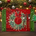 thumbnail image 2 of Christmas Placemats Set of 4, Bow Tie Berry Wreath Place Mats Holly Snowflake Wood Grain Placemat Table Decoration for Kitchen Table Dinner Xmas Holiday Party Home Decor Indoor Outdoor 13x19 Inch, 2 of 9