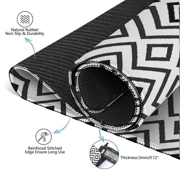 Boho Style Large Non-Slip Playing Surface for Mahjong 31.5x31.5 Inch Rubber Mat with Noise Dampening for Card Games Board Games and Game Room Decor