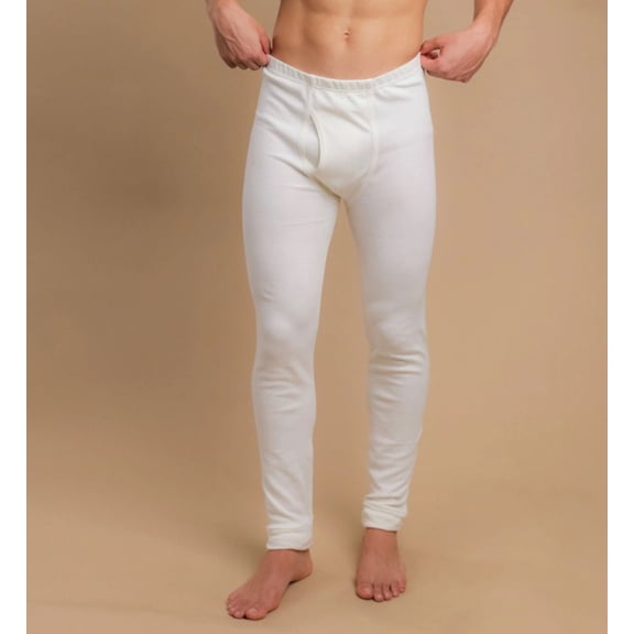 Men's Cottonique M17711 Latex Free Cotton Thermal Long Johns w/ Fly (Natural S)