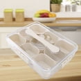 thumbnail image 1 of Divided Serving Tray, Plastic Seasoning Organizer Box Multipurpose 9 Compartments with Clear Lid Handle for Home for Camping, 1 of 7