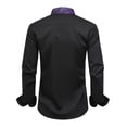 thumbnail image 2 of AZoiNM Men's Embroidered Long Sleeve Casual Shirt Loose Fit Button Down Polyester Top, 2 of 7