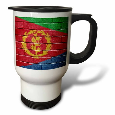 3dRose National flag of Eritrea painted onto a brick wall Eritrean, Travel Mug, 14oz, Stainless Steel