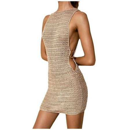 Celivon Womens Swimsuit Cover Up Nylon Solid Color Knit Beach Skirt Sexy Bikini Cover-Ups For Sunscreen Lightweight Summer Swimwear Wrap