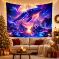 thumbnail image 3 of Whale in Cosmic Nebula Scene, Dreamy Surreal Style for Space Lovers, Fantasy Ocean Decor, Housewarming Gift, Tapestry Wall Hanging for Living Room, Bedroom and Dorm, 3 of 7