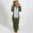 thumbnail image 4 of FNFYFH Pajama Onesie for Women Winter Warm Zipper Pajamas Set Cute Teddy Bear Fleece Jumpsuit Fuzzy Furry Sleepwear Sets with Hood Plus Size S-5XL, 4 of 7