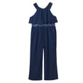 thumbnail image 6 of iEFiEL Kids Girls Chiffon Maxi Jumpsuit Rhinestone Wide Leg Outfit Set,Sizes 4-14 Navy_Blue 4, 6 of 7