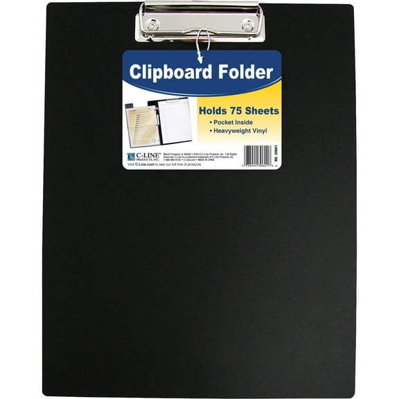 C-Line Clipboard Folder, Black