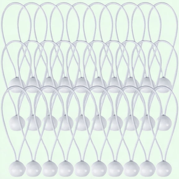MISSMILE Heavy Duty Tarp Bungee Cords - Pack of 30,4-Inch White Ball Bungees