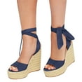 thumbnail image 2 of Dellytop Womens Platform Espadrille Wedges Open Toe High Heel Sandals, 2 of 5