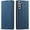 Blue, variant on QLTYPRI Case for Samsung Galaxy S24 Ultra, Premium PU Leather Cover TPU Bumper with Card Holder Kickstand Hidden Magnetic Adsorption Shockproof Flip Wallet Case for Samsung Galaxy S24 Ultra-Rose Gold