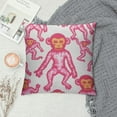 thumbnail image 2 of Nawypu Pink Rabbit Monkeys Rectangular Throw Pillow Cover Preppy Aesthetic Decor Pillow Case Animal Print Funky Lumbar Cushion Case for Home Dorm College Decor Living Room Sofa Couch Bedroom Car, 2 of 5