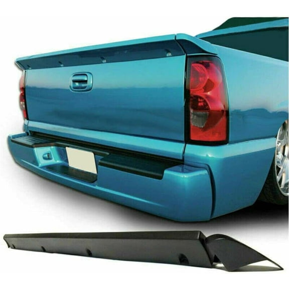 1pc Trunk Tailgate Spoiler Wing Rear Center Side Plastic Polyurethane Silver Unpainted Painted for Chevy for Silverado 1500 1999-2006,for GMC for Sierra 1500 1999-2006 SS Style