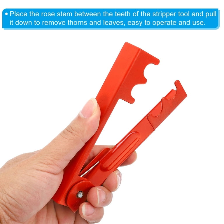 Uxcell Rose Leaf Thorn Stripper Rose Stripper Removal Tree Pruner Hand Tool  Thorn Remover Red 2 Pack 