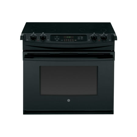 GE - 4.4 Cu. Ft. Self-Cleaning Drop-In Electric Range - Black