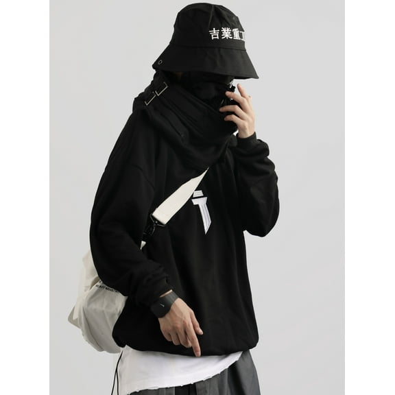 Niepce Inc Streetwear Techwear Kanji Turtleneck Hoodie (Men's)