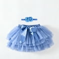 thumbnail image 2 of EnJoCho Baby Girls Soft Multi Layer Tutu Skirt Party Carnival Toddler Girl Mesh Tutu Bowknot Princess Skirt with Hairband Fashion Cute Solid Dress Little Girl Summer Wear, 2 of 3