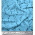 thumbnail image 1 of Soimoi Blue Velvet Fabric Pear Leaves Printed Fabric 1 Yard 60 Inch Wide, 1 of 3
