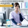 thumbnail image 4 of SUTENGDA Set of 2 Golden Glass Brochure Holders  4 Inches (Approximately 10.2 Cm) Tall  Clear Tabletop Display Stands for Tri-Fold Brochures  Flyers  And Manuals  Suitable for Magazines, 4 of 5