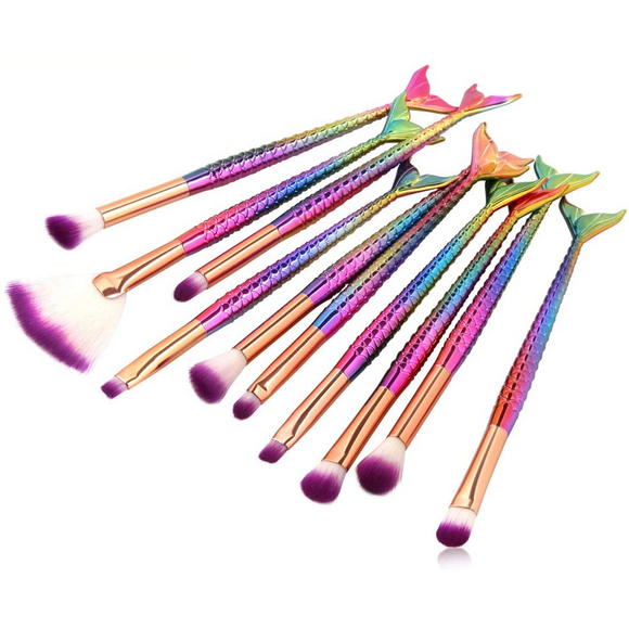 10 piezas de Pinceles de maquillaje de ojos Multicolor Malubero Malu1599