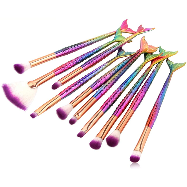 10 piezas de Pinceles de maquillaje de ojos Multicolor Malubero Malu1599
