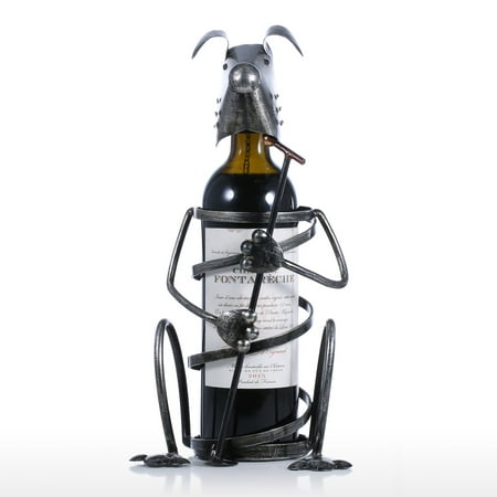 Puppy Wine Rack with Microphone Iron Animal Figurine Creative Wine Rack Practical Ornament Craft