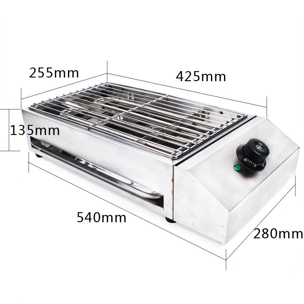 Kitchen Home Stove Top Smokeless Grill Indoor BBQ, Stainless Steel