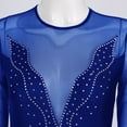 thumbnail image 6 of iEFiEL Womens Shiny Rhinestone Ballet Dance Dress Mesh Patchwork Leotard Ice Skating Costume Dress, 6 of 7