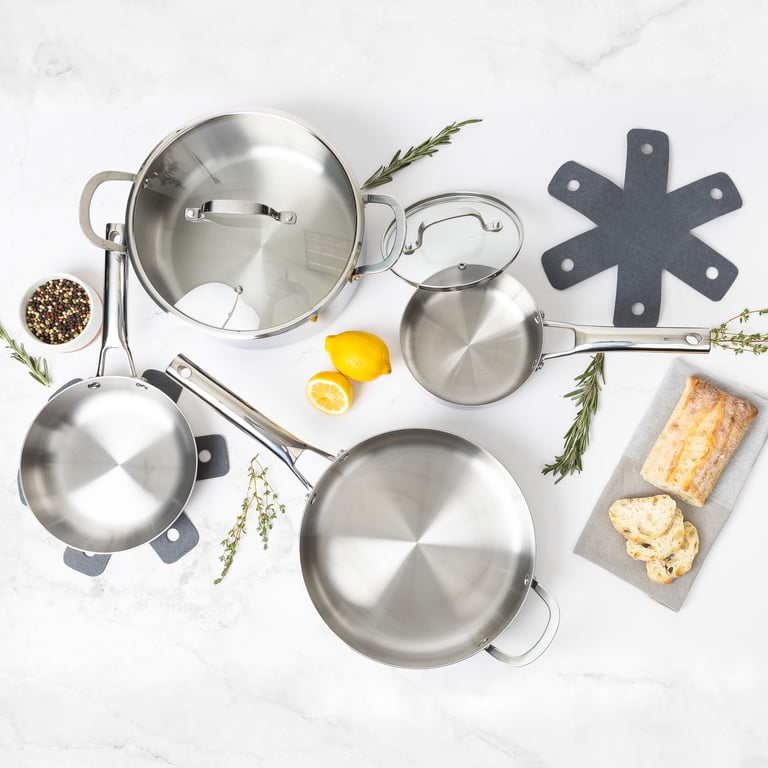 CoreClad 10-Piece Tri-Ply Stainless Steel Cookware Set with