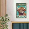 thumbnail image 4 of Ccparton Letrero De Metal Vintage Divertido Highland Cow Wash Up Baño Metal Estaño Cartel Para El Hogar Al Aire Libre Interior Oficina Bar Patio Decoración 8X12 Pulgadas, 4 of 5
