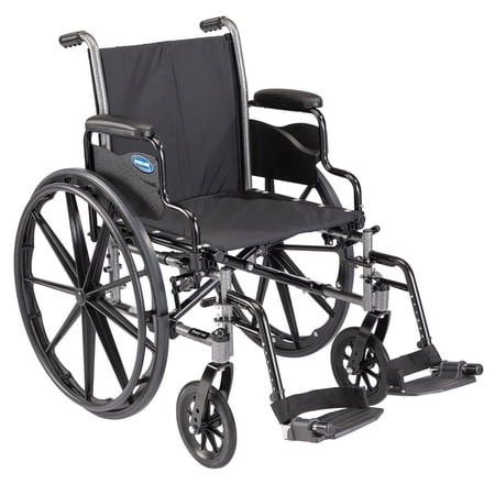 Invacare Tracer (SX5) Wheelchair with Desk Length Arms and Hemi Footrests with Heel Loops (18" Seat)