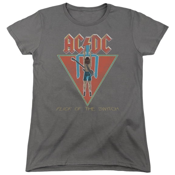 AC/DC Hard Rock Band Music Flick Of The Switch Album Cover Women's T-Shirt Tee