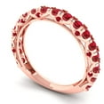 thumbnail image 2 of 3.13 ctw Wedding Band for Women - 14K Rose Gold Simulated Ruby Stackable Eternity Ring, 2 of 6