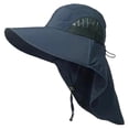 thumbnail image 2 of Outdoor UPF50+ Mesh Sun Hat Wide Brim Fishing Hat with Neck Flap Sun Hat for Men Women,One Size, 2 of 7