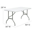 thumbnail image 5 of Flash Furniture Elon 5' Rectangular All-Occasion Plastic Folding Event Table, White, 5 of 9