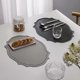 thumbnail image 3 of Leather Washable Placemats, Grey Thick Faux Leather Heat Resistant Elliptical Shape Table Mats,Waterproof Non-Slip Easy to Clean Place mat for Kitchen, 3 of 4
