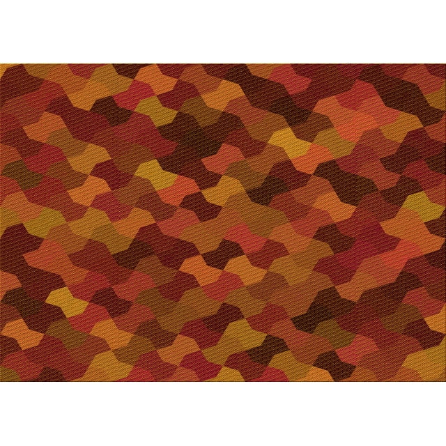 Ahgly Company Tapis Rectangulaire Lavable en Machine Intérieur Transitionnel Orange Rouge Orange, 2 Pieds x 5 Pieds