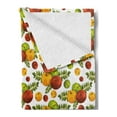 thumbnail image 2 of Fruits Soft Flannel Fleece Throw Blanket, Apple Harvest Theme with Fruit and Leaves Autumn Season, Cozy Plush for Indoor and Outdoor Use, 70" x 90", Burnt Sienna Yellow, by Ambesonne, 2 of 5