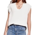 thumbnail image 2 of Sleeveless V Neck Women Sweater Vest Oversized Ribbed Knit Casual Loose Fit Pullover Tank Top, 2 of 6