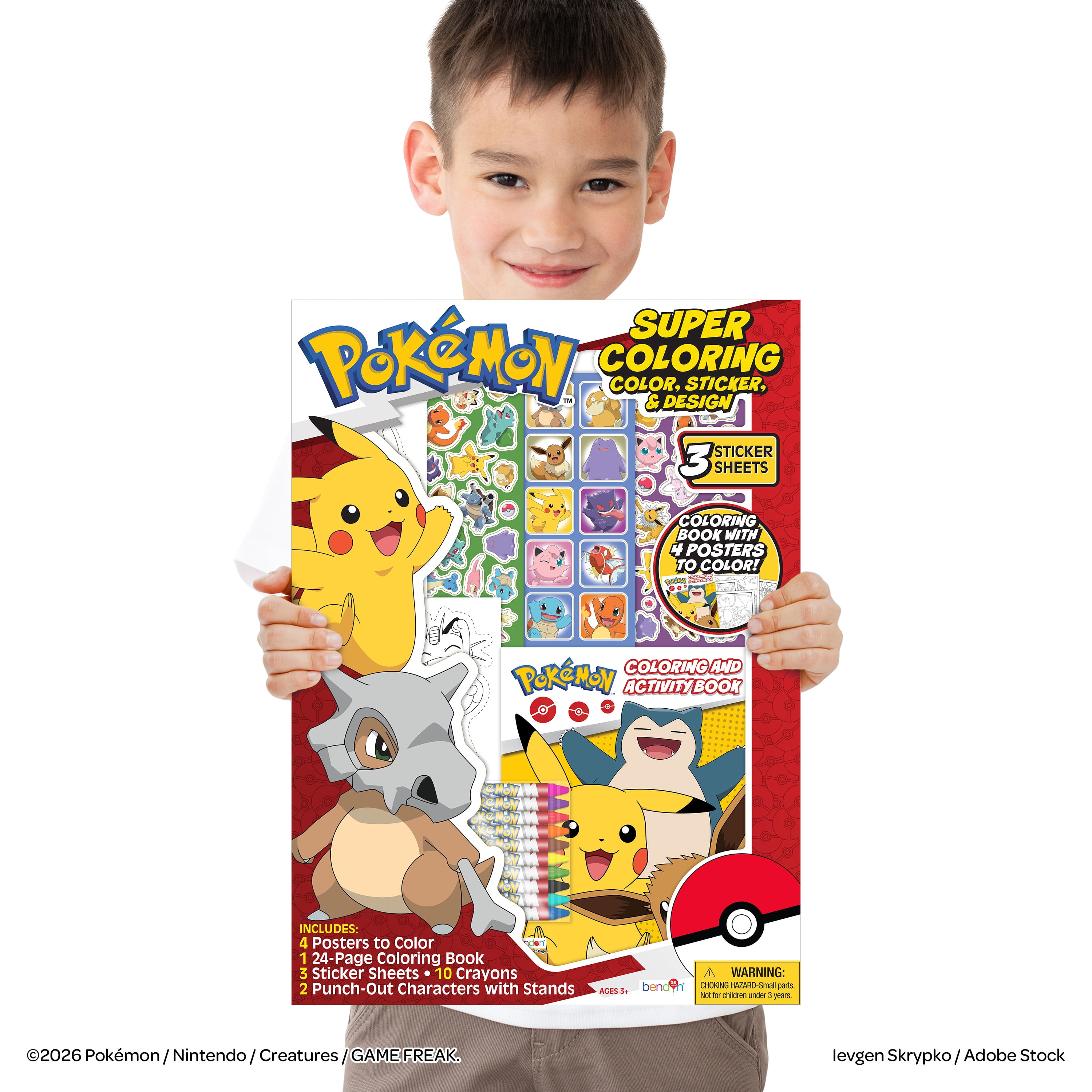 Pokémon Gift Set with Coloring Book, Posters, Stickers, Crayons, Punch-Out Characters