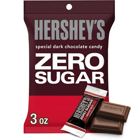 Hershey's Special Dark Zero Sugar Chocolate Candy, Bag 3 oz