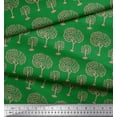 thumbnail image 2 of Soimoi Green Cotton Voile Fabric Leaves & Tree Printed Fabric 1 Yard 42 Inch Wide, 2 of 3