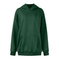 thumbnail image 4 of Womens Crewneck Sweatshirt MIUOWANP Women's Fashion Loose Long Sleeve Pullover Hooded Sweatshirt Fleece Warm Pocket Tops M Green, 4 of 5