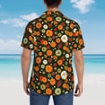 thumbnail image 4 of Sikiie Harvest Pumpkins Print Men's Hawaiian Shirt, Summer Beach Button Pocket Short Sleeve T-Shirt,Small, 4 of 7