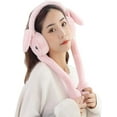 thumbnail image 1 of Women's Winter Plush Earwarmer Bunny Earmuffs with Moving Jumping Rabbit Ears Windproof Airbag Ear Bag, 1 of 2